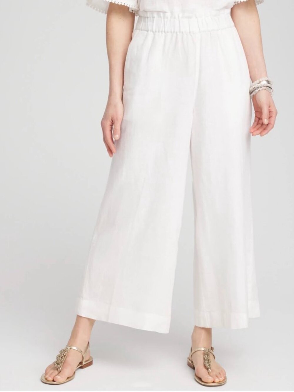 NWT Chico's Linen White Culotte Crop Pants
